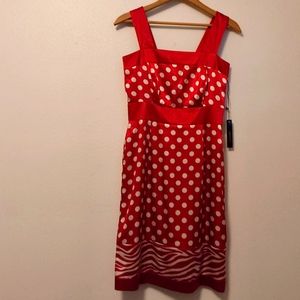 BCBG MaxAzaria Red Polka Dot Dress new with tags size XS